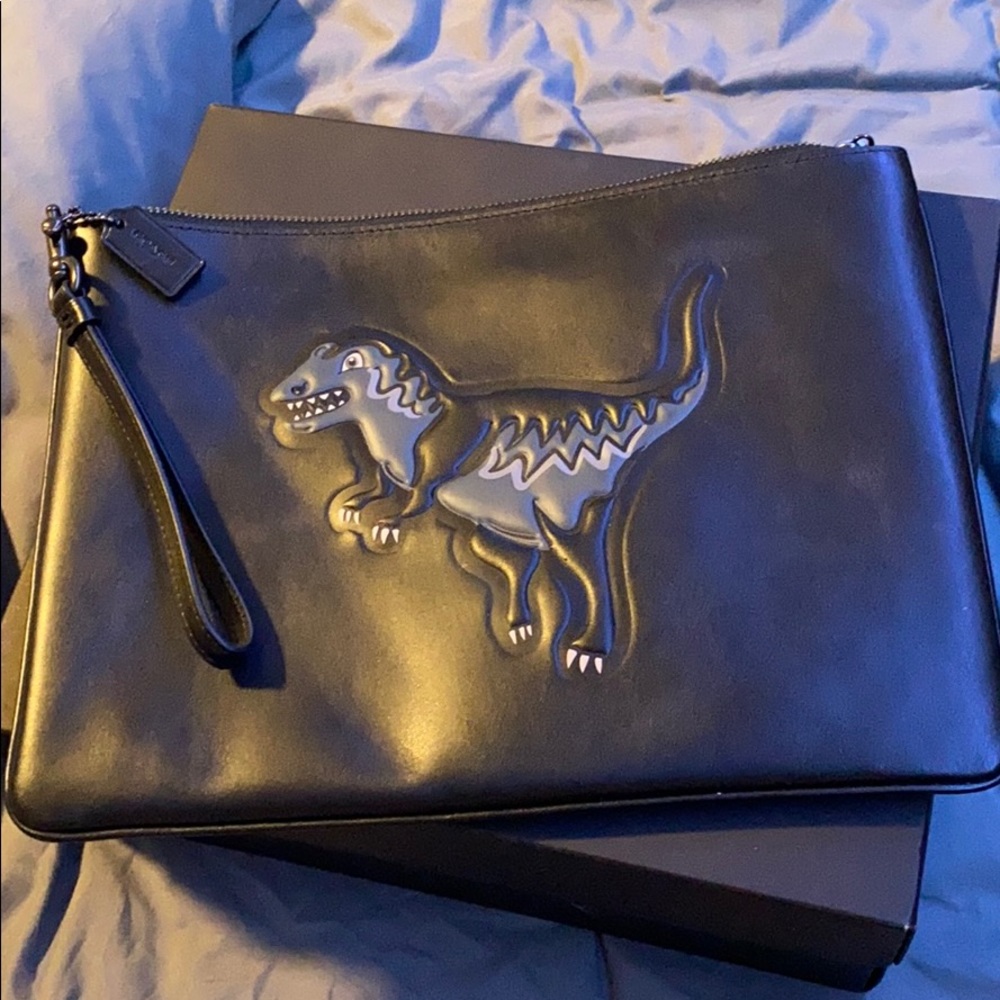 Coach Dinosaur Large Leather Wristlet